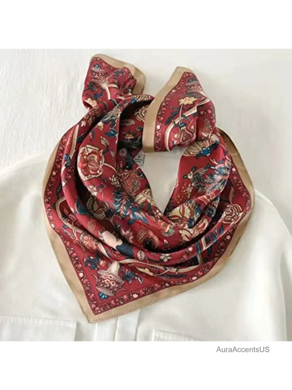 100% Silk Square Scarf 25.6